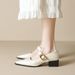 French Pointed Mary Jane Shoes Thick Heel With Shallow Mouth High Heels Women_vogvips.com