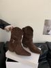 Chunky Short For Women British Style Versatile Fairy 2025 New Fashion Martin Mid Heel Slim Boots_vogvips.com