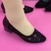 Soft Leather Women's Sandals Women's Hollow Mesh Yarn Rhinestone Bag Head Flat Bottom Hot Diamond Single Shoes Small Leather Shoes_vogvips.com