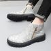 European Warm Series Martin For Men Winter Fleece-Lined Warm Cotton Genuine Zipper Casual Leather Shoes Lace-Free Short Boots Trendy_vogvips.com