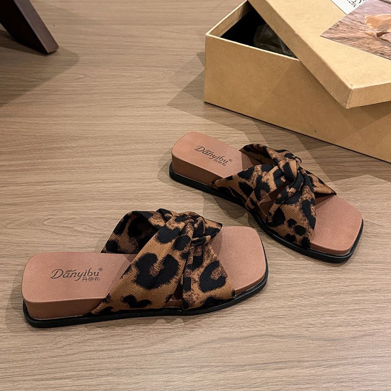 Women's Floral Print Platform Sandals Square Toe Beach Slippers Elegant Fairy Fashionable Versatile_vogvips.com