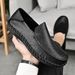 Summer Breathable Soft Oversized Casual Shoes, Men's Leather Single-layer Cowhide Business Half Loafers_vogvips.com