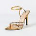 Cross-border European And American Style Solid Color Pointed Toe Snake Pattern Rhinestone Chain Stiletto Sandals Women's_vogvips.com