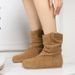 87-1 Cowhide Inner Height-Increasing For Women, New Autumn And Winter Suede Leather Women's Boots, Round Toe Short Tube_vogvips.com