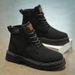 1-Pair MAINALUN Men's & Women's Heavy-Duty All-Terrain High-Top - PU/Fabric Upper, Beige/Tan Lace-Up Ankle/Boot Boots_vogvips.com