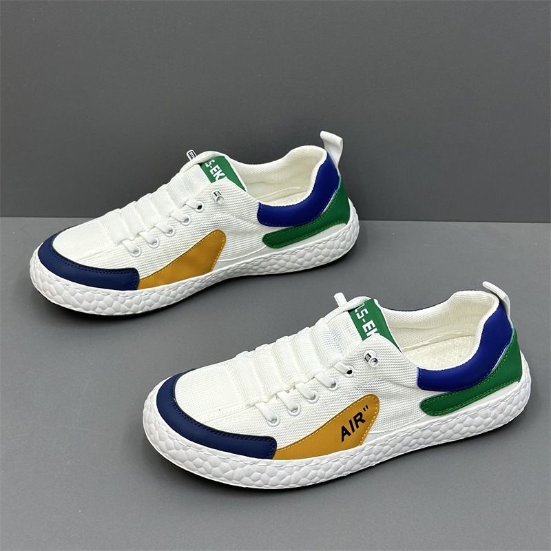 Flat Men's New Breathable Casual Summer Trend, Low Top Sports Shoes, One Foot Mesh Board Shoes_vogvips.com