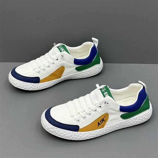 Flat Men's New Breathable Casual Summer Trend, Low Top Sports Shoes, One Foot Mesh Board Shoes_vogvips.com