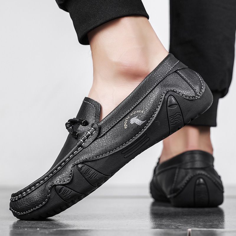 New men's casual leather shoes a slip-on driving bean shoes men's shoes_vogvips.com