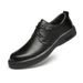 Men's Round Head Leather Shoes Non-slip Men's First-layer Leather Shoes Shallow Mouth Lace-up Leather Shoes_vogvips.com