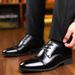 Men's Genuine Leather Business Casual Shoes - Breathable & Slip-Resistant Low-Cut Oxfords With Pointed Toe For Office & Daily Wear_vogvips.com
