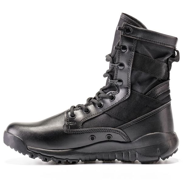 Sand-colored High-top Combat Boots, Spring And Autumn Combat Boots, Canvas Breathable High-top Combat Boots_vogvips.com