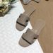 In Stock H Women's Slippers, Solid Color, Flat Sole, Genuine Leather, High-Quality, Comfortable, Lightweight, Suitable_vogvips.com