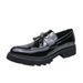 Korean Style Spring Thick-Soled Shiny Tassel Loafers Men's Fashion Small Leather Shoes_vogvips.com