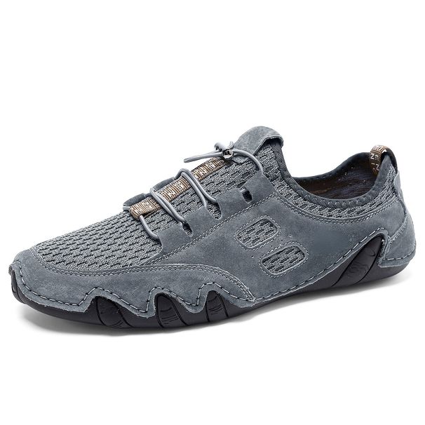 Breathable Men's Casual Sports Shoes Large Size Sewn Leather Mesh Shoes Korean Version Trendy Men's Shoes_vogvips.com