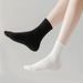 10/20/30 Pairs Neutral Solid Color Mid Calf Round Neck Spring Autumn Sweat Absorbing Breathable All Season Sports Socks_vogvips.com