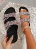 New Brick And Stone Double Button Shoes Women's Casual Outdoor Home Wear, Summer Cool Slippers, Rabbit_vogvips.com