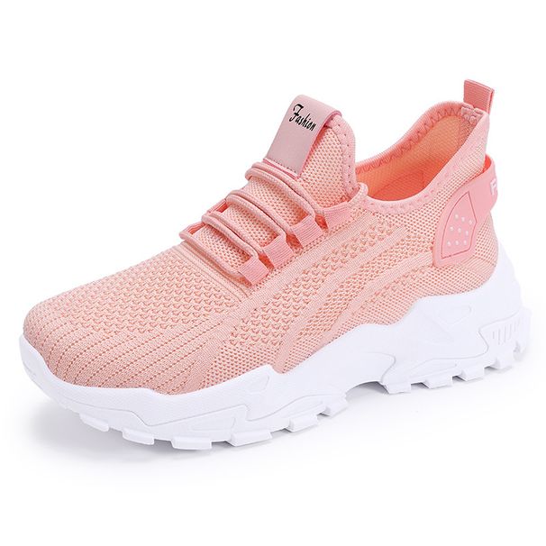 Women's Platform Heightening Casual Single Shoes Women's Shoes Mesh Shoes Fashion Fly-woven Sports Shoes Dad Shoes_vogvips.com