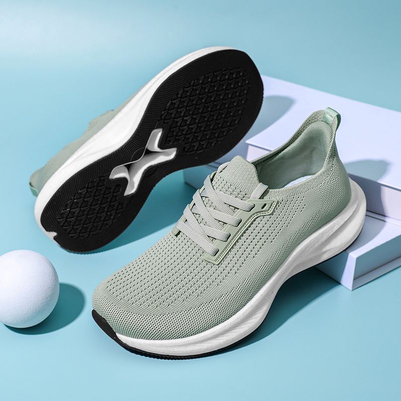 Green Knit Men's Summer Sneakers Lightweight Outdoor Running Shoes For Man Lace-up Casual Sports Shoes Man Zapatillas De Hombre_vogvips.com