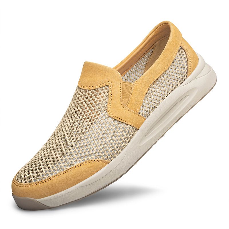 Mesh Shoes Men's Soft-soled Sports Casual Fly-woven Mesh Middle-aged Dad Shoes_vogvips.com