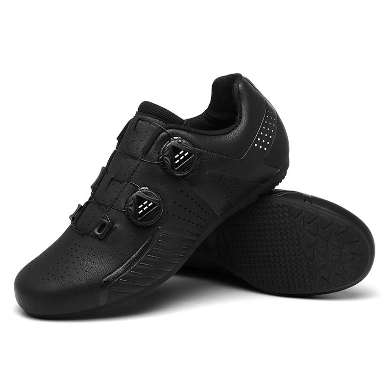 New Style Cycling Shoes With Locks, Double Buckle Lock Shoes, Men's And Women's Road Bicycle Power Shoes, Hard Bottom Mountain Bike Rubber Bottom_vogvips.com