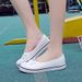 2026 New Summer Fashion Casual Canvas Loafers Slip On Ladies Lace-up Single Shoes Women Flat Sneakers Flats_vogvips.com