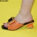 New Fashion Orange Color Shoes Women Simple Party Prom Summers Andalun Italian High Heels Autumn Slipper For Wedding_vogvips.com