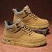European Warm Series Men's Work Shoes Autumn British Style Sports Non-Slip Waterproof Wear-Resistant Office Construction High-Top Safety_vogvips.com