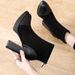 European And American Style Chunky Martin 2025 Autumn Winter New Patchwork Pointed Toe High Heel Short Fashion Back_vogvips.com