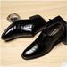 Barber Black Casual With Velvet, Men's Leather Shoes, Korean Style Trendy British Pointed Light Wedding Shoes_vogvips.com