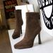 9369-1 Women's High Waterproof Platform Pointed Toe Suede Stretch Slim Chunky Heel Height-Increasing Fashion Ankle Boots_vogvips.com