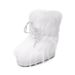 2025 Winter Warm Fleece-Lined Mid-Calf Snow Boots For Women, Raccoon Fox Fur Boots, Versatile_vogvips.com