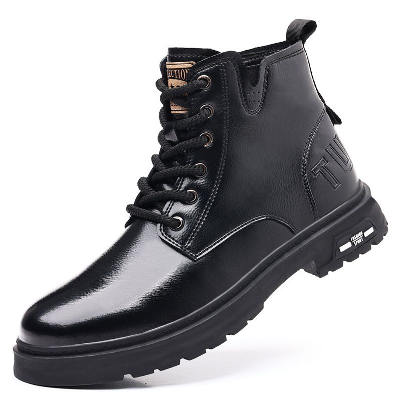 European Warm Series 2025 New Outdoor Martin Leather High Top Men's Work Motorcycle Boots British Style Oxford Sole_vogvips.com