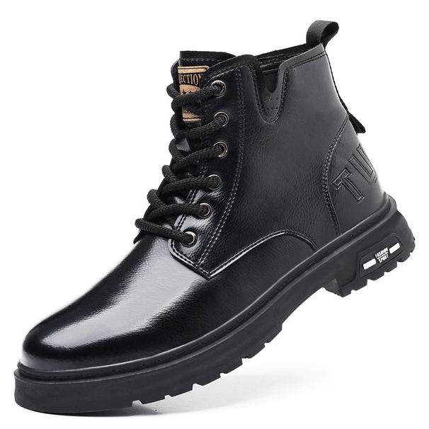 European Warm Series 2025 New Outdoor Martin Leather High Top Men's Work Motorcycle Boots British Style Oxford Sole_vogvips.com