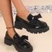 Loafers Women's Bow Platform Small Leather Shoes Retro Single Shoes Loafers_vogvips.com