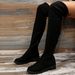 Plus Size Women's Long 2023 Autumn Winter Low Heel Over-the-Knee Black Fashion Casual Boots_vogvips.com