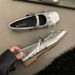 Women's Flat Shallow , New Autumn 2025 Model, Soft-soled Loafers To Match Skirts Silver JK Mary Jane Small Leather_vogvips.com