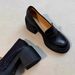 Sheepskin Version Lan Cabinet Thick Sole Chunky Heel Loafers For Women Petite Height Increasing Slip On Simple_vogvips.com