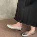 French Silver Round Toe Shallow Mouth Flat Sole Single Shoe For Women In Spring 2025, New One Foot Soft Soled Bean Shoes_vogvips.com