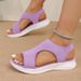 2026 Summer New Model Flyknit Fabric Wedge Sandals, Large Size, Lightweight, Breathable, Casual Sandals In Stock_vogvips.com