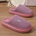 Cotton Women, Autumn And Winter 2025, New Thick Soled Home Indoor Confinement Shoes, Couple Plush Slippers For Men_vogvips.com