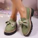 Bowknot British Style Women's Small Leather Shoes Spring New Large Size Thick-Soled_vogvips.com