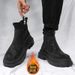 European Warm Series 2025 Spring New Men's High-top Shoes Lazy Slip-on Casual Thick-soled Martin Boots Men_vogvips.com