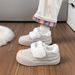 Velcro Hairy Bread Cotton New Warm White Shoes, Big Head Lazy Shoes For Outdoor Wear, Autumn And Winter_vogvips.com