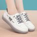 Women's White Sneakers With Cowhide Soles, Genuine Leather Soft-soled Spring And Autumn Round-toe Lace-up Flat Shoes,_vogvips.com