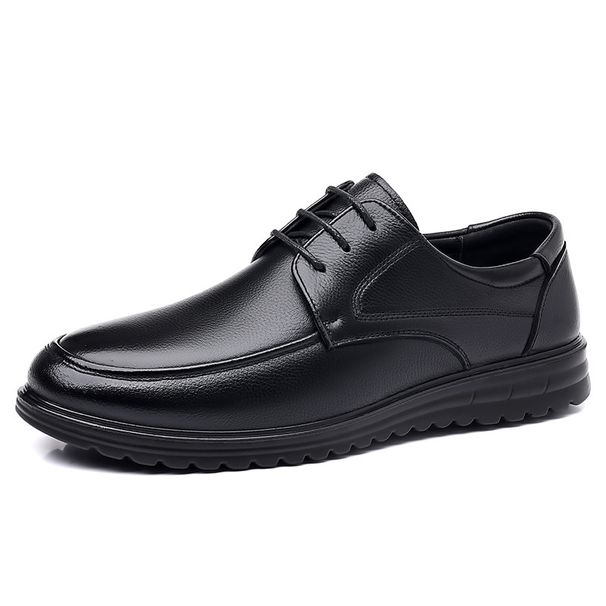 TerraStride Casual Trendy Genuine Leather Sole Soft Surface Cowhide Men's Middle-aged Elder Dad Shoes Loafers_vogvips.com