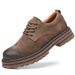 European Warm Series Men's Martin Low Top Summer Work Shoes Breathable Yellow Boots Slip-On British Style Spring Big Head_vogvips.com