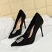 3265-K70 Banquet Dress High Heels Pointed Toe Shallow Mouth Satin Single Metal Rhinestone Bow Elegant Women's Shoes_vogvips.com