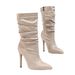 Women's Fashion Pointed Toe Stiletto Boots With Wrinkle Texture - Knee High Suede Boots For Streetwear, Plus Size Available In Black/Red/Nude_vogvips.com