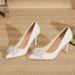 Women's Shoes 31 32 33 Small Size Elegant White Lace High Heels Pointed Toe Stiletto Wedding Shoes For Brides & Special Occasions_vogvips.com