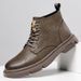 European Warm Series Men's Martin Spring And Autumn 2025 New Genuine Leather High-top Shoes Soft Sole Casual Work Black Boots_vogvips.com